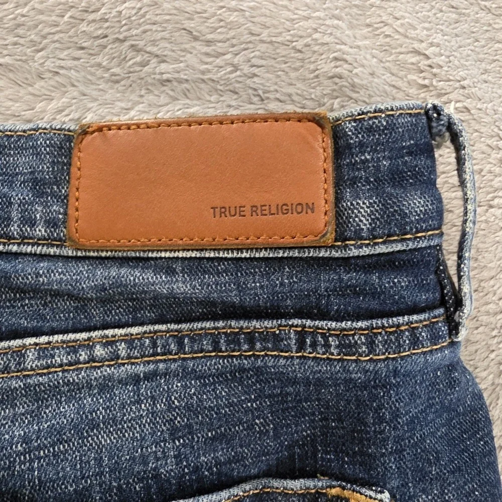 True Religion Jean Shorts 34W Ricky Super T Cut‎ Off Raw Hem Stretch 11